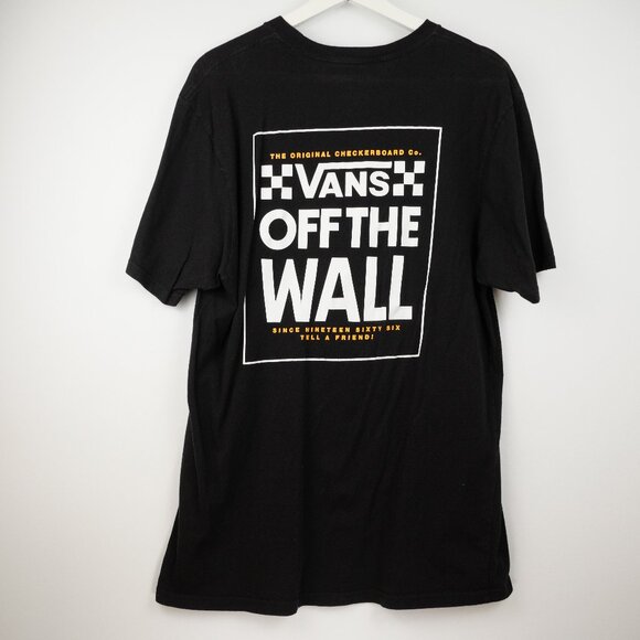 Vans Shirt Mens XL Black Slim Fit Off The Wall Short Sleeve Skater Skateboarding - Picture 1 of 12